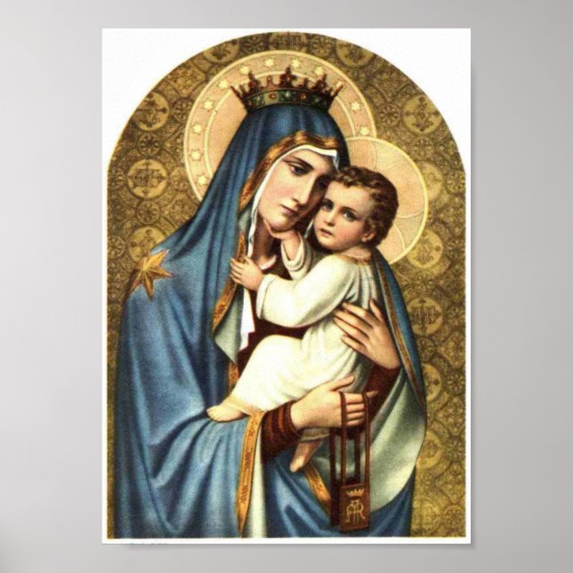 Póster Madre santa de la Virgen María, santa maría, madre (Frente)