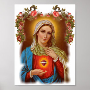 Póster Madre santa de la Virgen María, santa maría, vinta