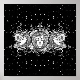 Póster Madre soltera - Triple luna