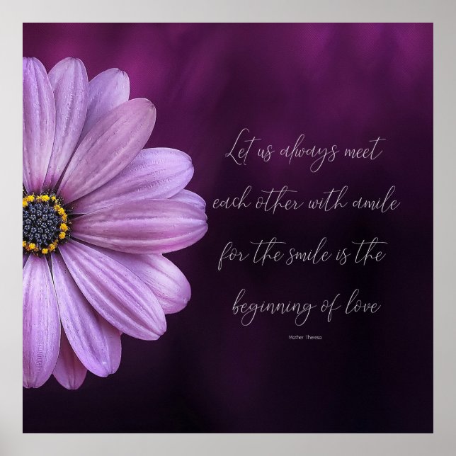 Póster Madre Teresa cita 24" x 24", papel Poster (Frente)