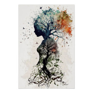 Póster Madre Tierra Árbol de la Vida