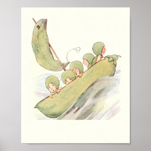 Póster Madre Tierra, niños, margaritas en un podo