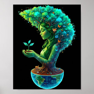 Póster Madre verde naturaleza día de la tierra 2026 madre
