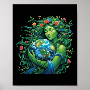 Póster Madre Verde Naturaleza Tierra Día Tierra Planeta M