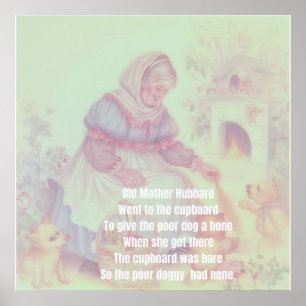 Póster Madre vieja Hubbard Rhyme de guardería