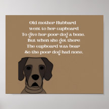 Madre vieja Hubbard rima perro lindo en browns