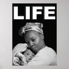 PÓSTER MADRE Y BEBÉ AFRICANO PRO-VIDA
