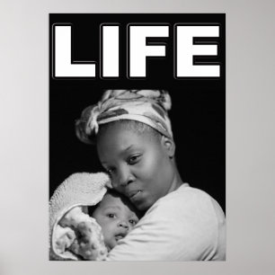 PÓSTER MADRE Y BEBÉ AFRICANO PRO-VIDA