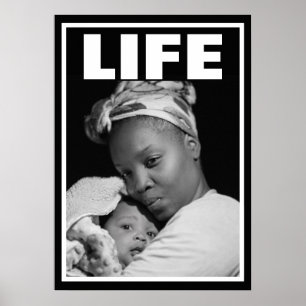 PÓSTER MADRE Y BEBÉ AFRICANO PRO-VIDA