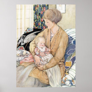 Póster Madre y bebé vintage por Anne Anderson