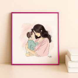Póster Madre y ilustracion