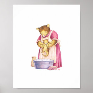 Póster Madre y niño canguro de árbol 8 x 10 Imprimir