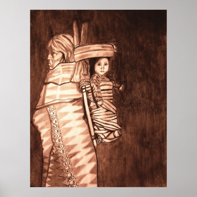 PÓSTER MADRE Y PAPOCA ESTADOUNIDENSE NATIVA (Frente)