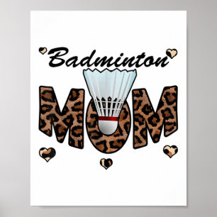 Póster Madres de la mamá de Badminton Mom Leopard Funny B
