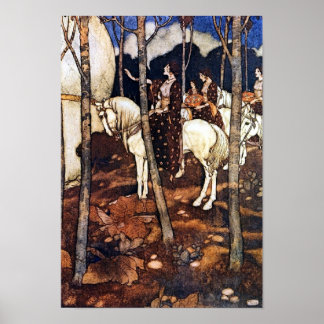 Póster "Madres en caballos blancos" por Edmund Dulac Post