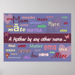 Póster Madres en cualquier idioma - Poster de WordArt™