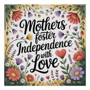 Póster Madres fomentan la independencia con amor