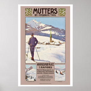 Póster Madres Innsbruck  Tirol Austria Deportes de Invier