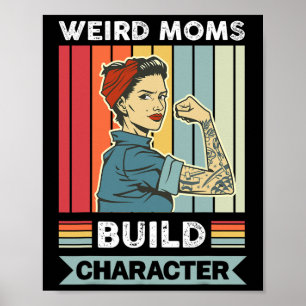 Póster Madres raras construyen el carácter madre Día de l
