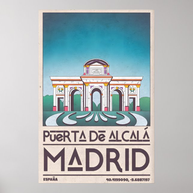 Póster Madrid Architecture Poster Puerta de Alcalá (Frente)