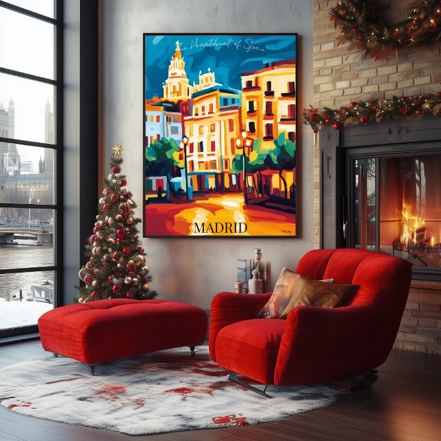 Póster Madrid Cityscape Icónico en el estilo abstracto Fa (Subido por el creador)