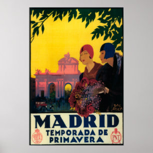 Póster Madrid en Springtime Poster de promoción de viajes