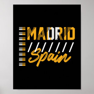 Póster Madrid España Diseño De Tipografía Urbana Moderna