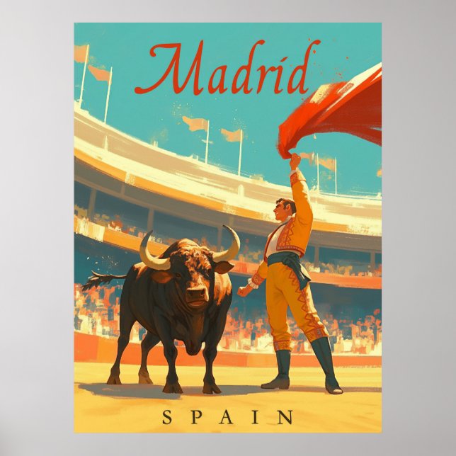 Póster Madrid, España, encanto vintage