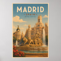 Madrid España Fuente de Cibeles Ilustración Viaje