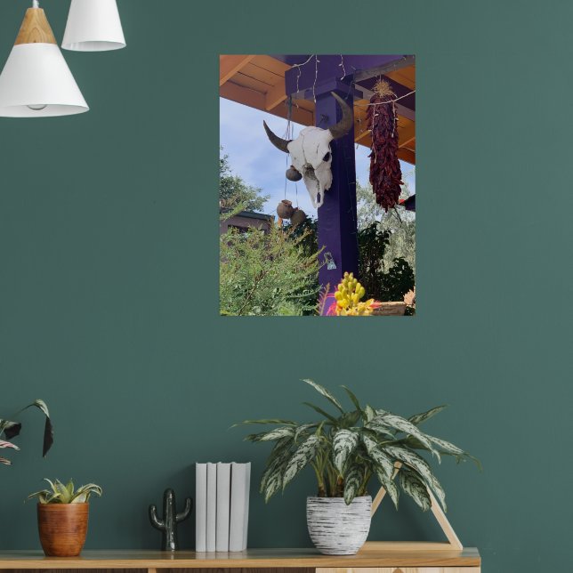 Póster Madrid NM Bull Skull Red chile ristra (Salón 1)