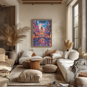 Póster Madrid: Noches Vibrantes - Arte Contemporáneo
