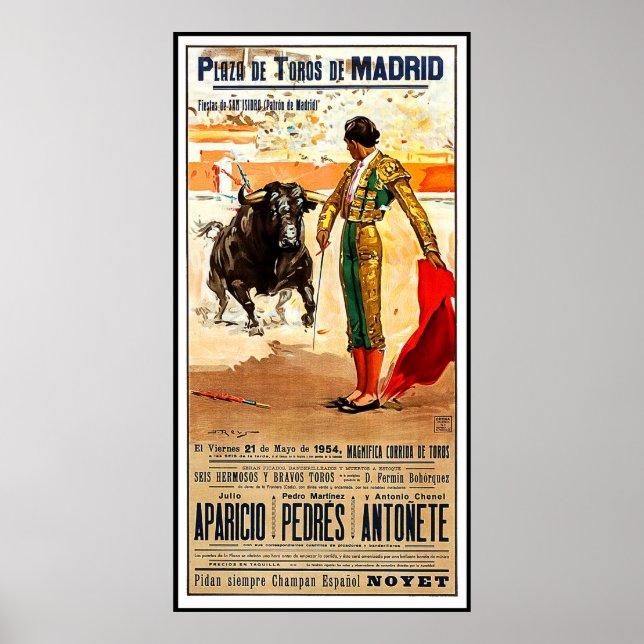Póster Madrid, Plaza de toros, España, tauromaquia (Frente)