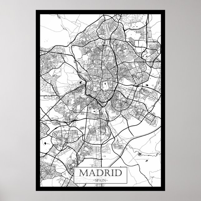 Póster Madrid Spain Map (Frente)