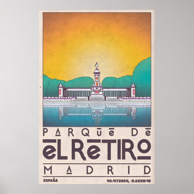 Póster Madrid Wall Art Print Parque de El Retiro (Frente)
