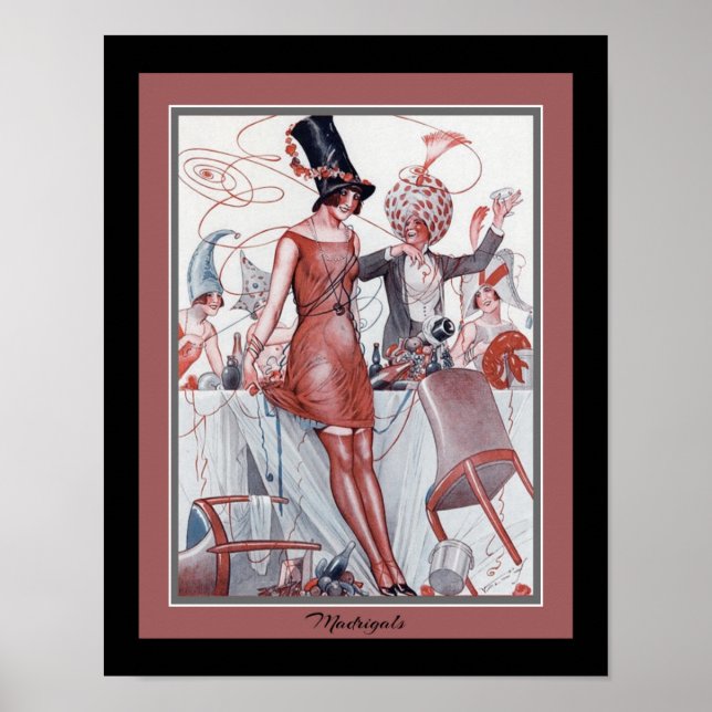 Póster "Madrigales" de estilo Art Decó de los años 20 (Frente)