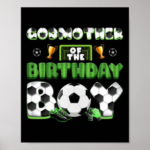 Póster Madrina Del Grupo De Fútbol Del Cumpleañero Famili