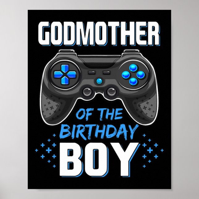Póster Madrina Del Niño De Cumpleaños Que Coincide Con El (Frente)