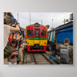 Póster Mae Klong railway market