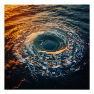 Póster Maelstrom oceánica surrealista de Recuerdos