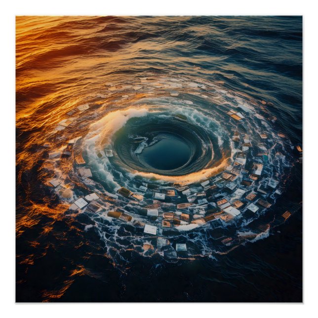 Póster Maelstrom oceánica surrealista de Recuerdos (Anverso)