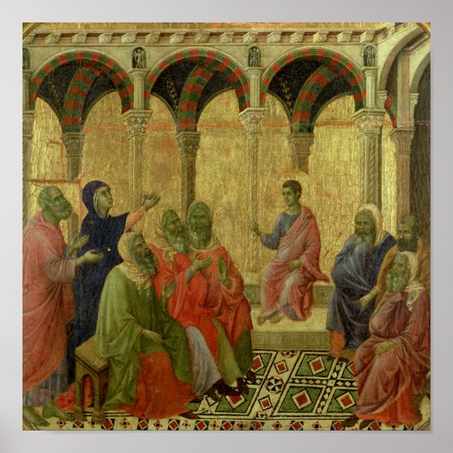 Póster Maesta: Cristo entre los Médicas, 1308-11 (Frente)