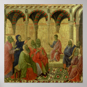 Póster Maesta: Cristo entre los médicos, 1308-11