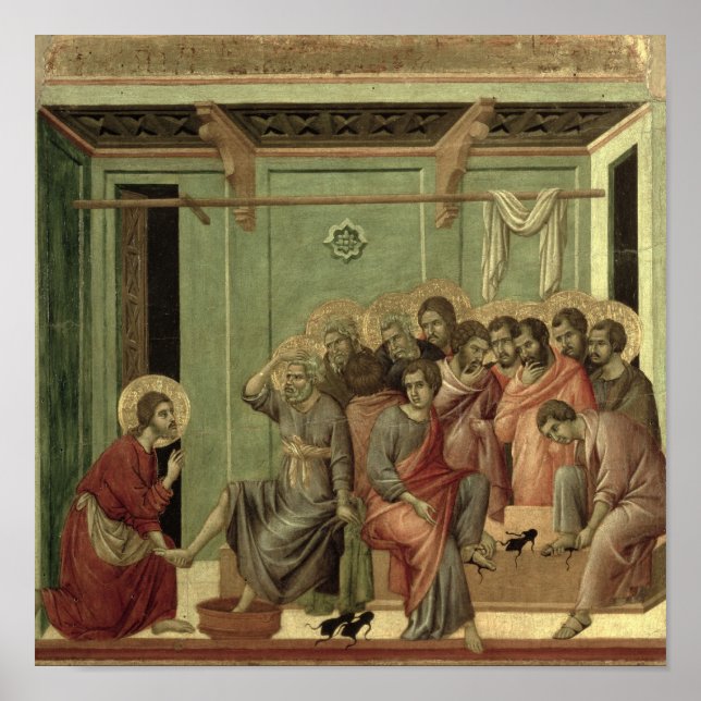 Póster Maesta: Cristo lavando los pies de los discípulos (Frente)