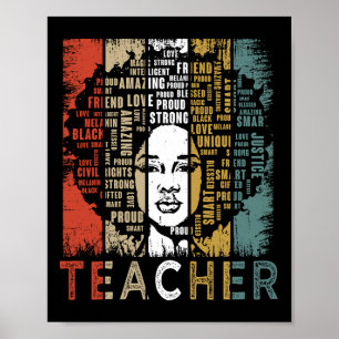 Póster Maestra afroamericana africana mujeres historia ne