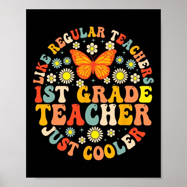 Póster Maestra de 1er grado como una maestra normal pero  (Frente)