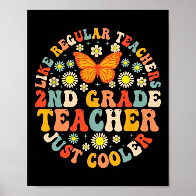Póster Maestra de 2do Grado Como Una Maestra Normal Pero  (Frente)