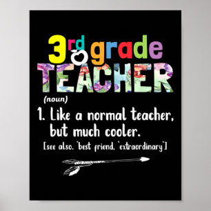 Póster Maestra De 3er Grado De Vuelta Al Regalo Escolar D