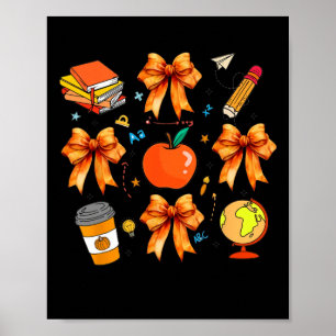 Póster Maestra de Acción de Gracias Coquette Maestra Bow 