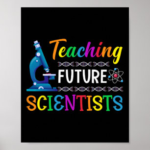 Póster Maestra de ciencias enseñando a futuros científico