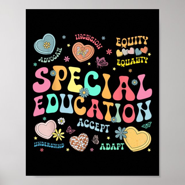 Póster Maestra de Educación Especial Enseñanza Inspirador (Frente)